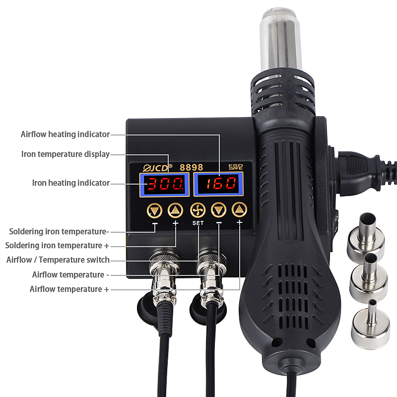 2 in 1 750W Hot Air Gun LCD Di - Smd Rework Station Hot Air Soldering 2 In 1 ulasan dan harga