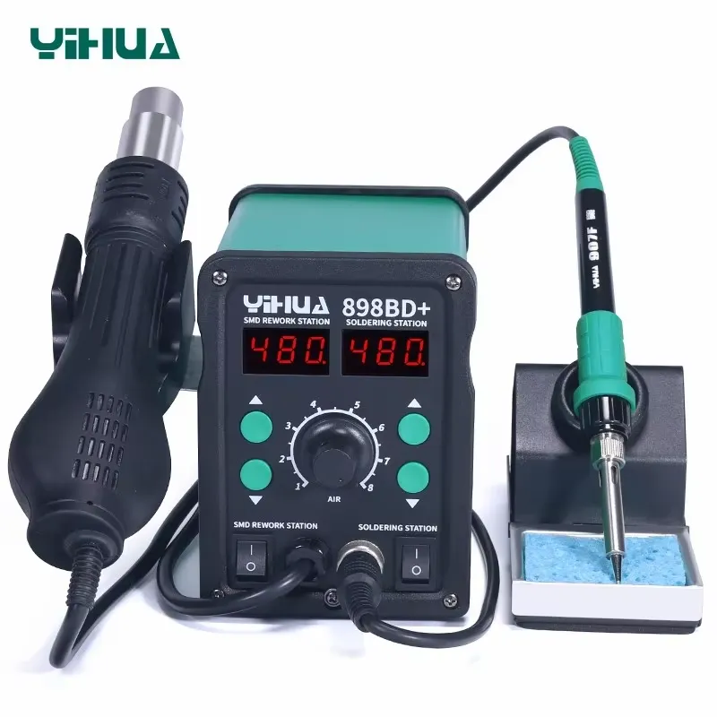YIHUA 898BD+ 220V 2 in 1 Digit - Smd Rework Station Hot Air Soldering 2 In 1 ulasan dan harga