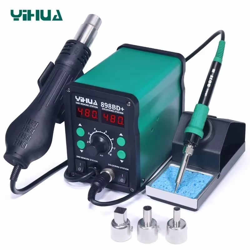 YIHUA 898BD+ 220V 2 in 1 Digit - Smd Rework Station Hot Air Soldering 2 In 1 ulasan dan harga