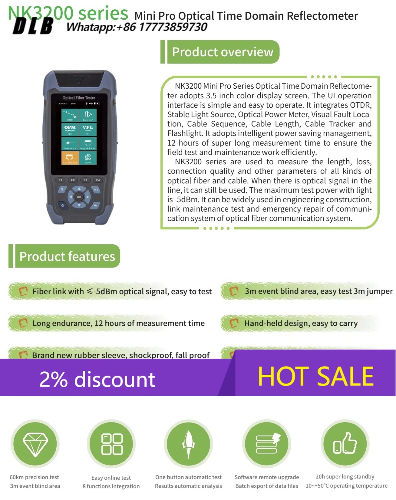 NK3200D OTDR Optical Time Doma - Optical Time Domain Reflectometer Otdr 1310 1550Nm ulasan dan harga